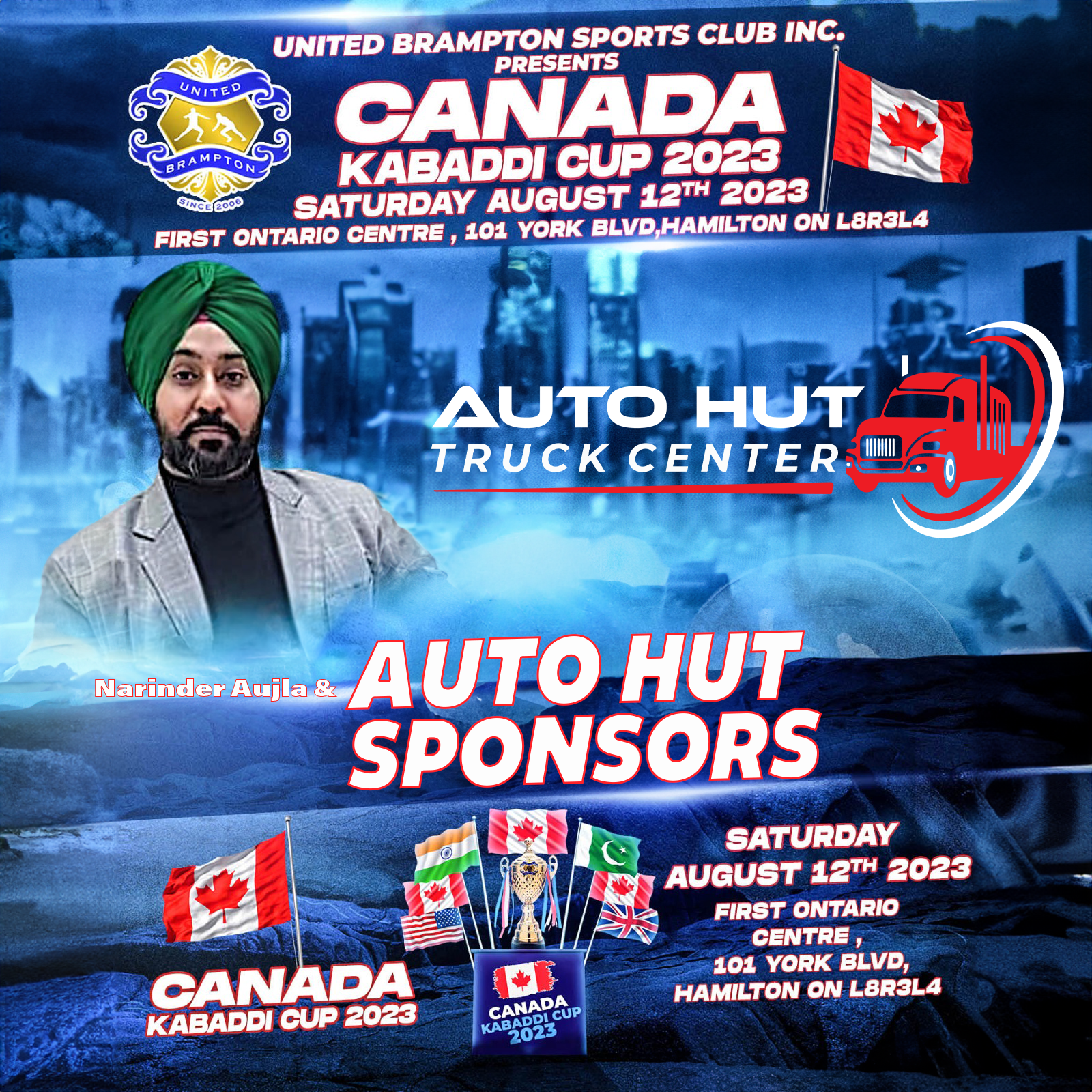 Read more about the article Uniting Heritage and Athleticism: Auto Hut Truck Center (AHTC) Backs Canada Kabaddi Cup 2023